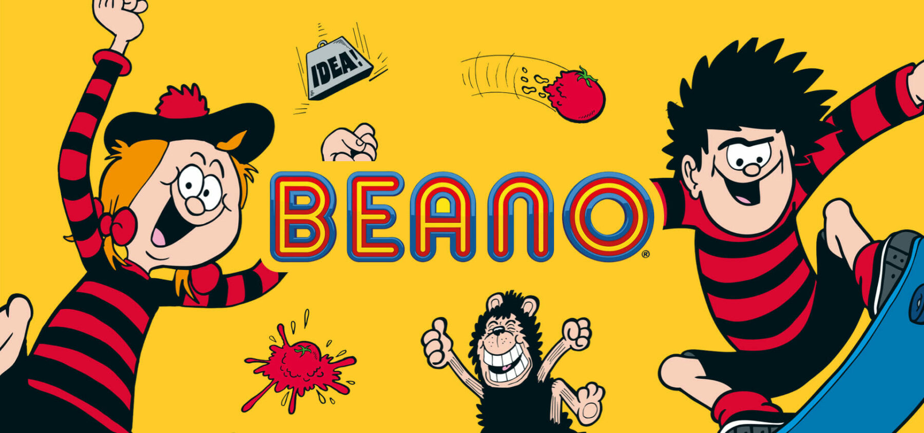beano logo surrounded by beano characters